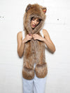 Woman wearing Coyote Sedona Faux Fur SpiritHood, front view 3
