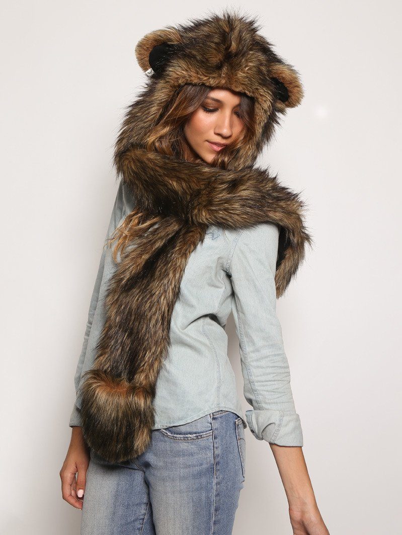 Grizzly Bear Faux Fur with Hood