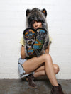 Grey Wolf Ikat Collectors SpiritHood on Female