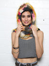 Hooded Faux Fur with Monarch Butterfly Design