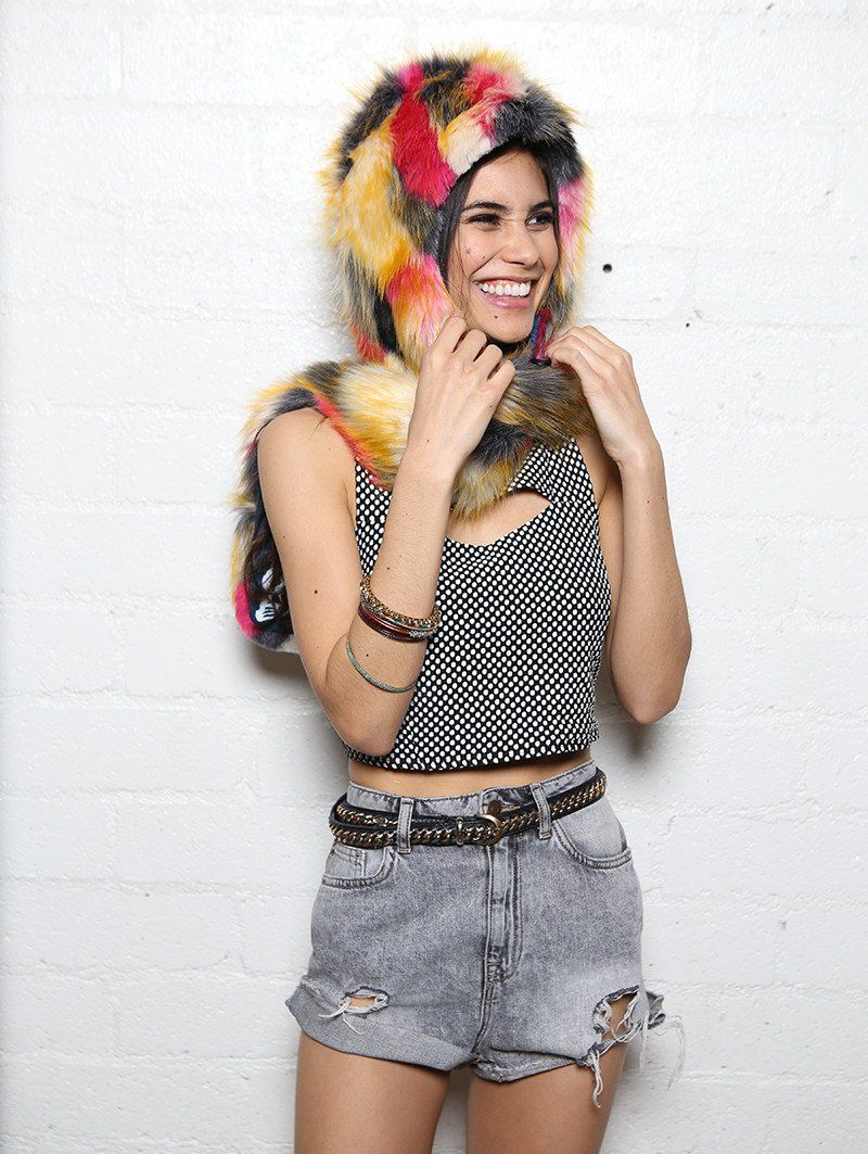 Monarch Butterfly Hooded Faux Fur