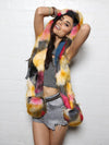 Monarch Butterfly Faux Fur with Hood on Female