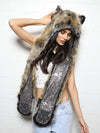 Woman Wearing Red Wolf Snakeskin SpiritHood