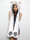 Siberian Snow Leopard Hooded Faux Fur