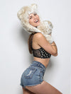 Snow Leopard Faux Fur with Hood