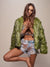 Faux Fur Bomber with Jade Fox Design