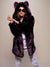 Midnight Wolf Luxe Classic Faux Fur Coat on Female Model