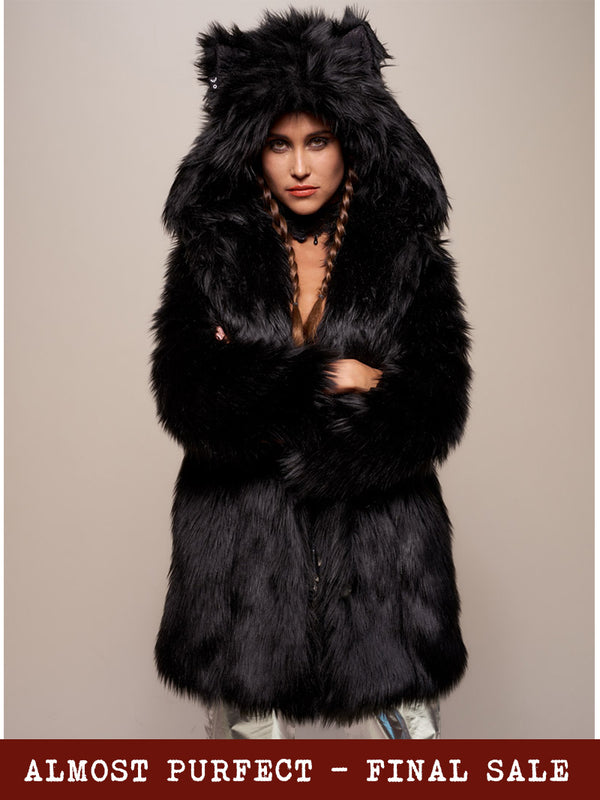 Classic Black Wolf Faux Fur Coat | Almost Purfect Collection - SpiritHoods