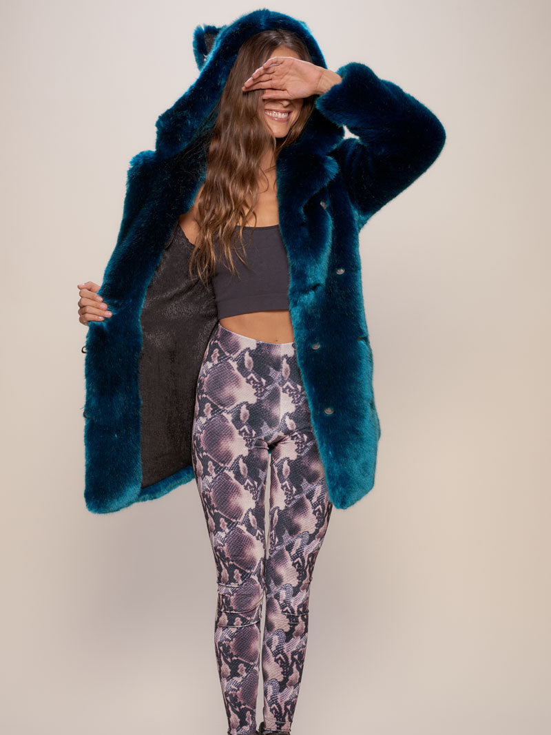 Woman wearing Royal Wolf Luxe Classic Faux Fur Coat