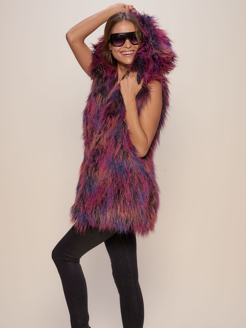Midnight Alpaca Faux Fur Vest on Female