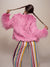 Woman wearing Ballerina Faux Fur Bomber, back view