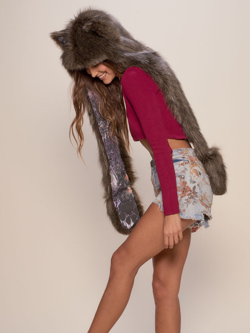 Limited Edition Black Wolf Hooded Faux Fur