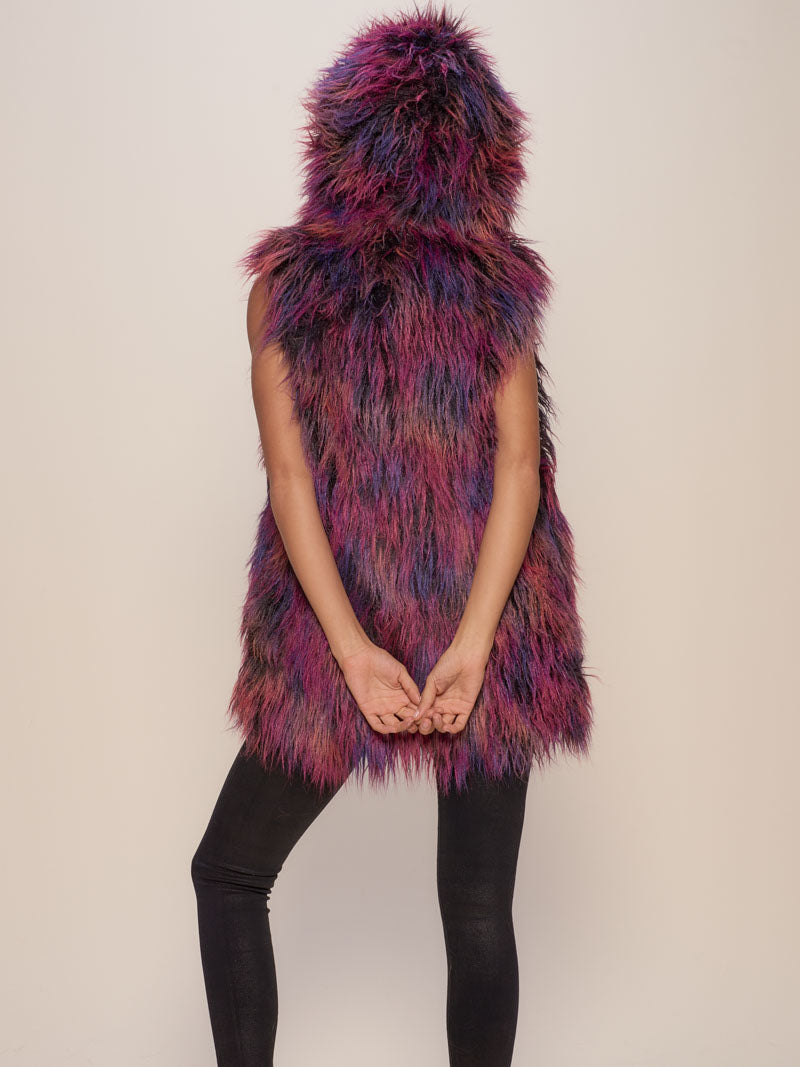 Hooded Faux Fur Vest Midnight Alpaca Design