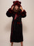 Wild Cat Classic Faux Fur Robe with Hood on Female