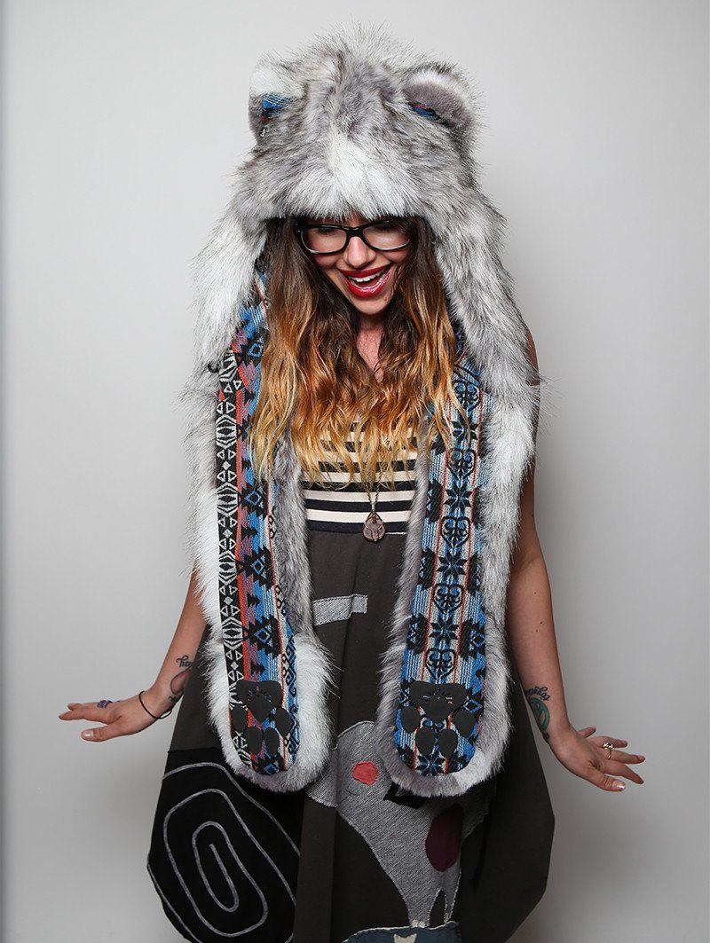 Exterior and Interior View of Timber Wolf *Unisex* SpiritHood 