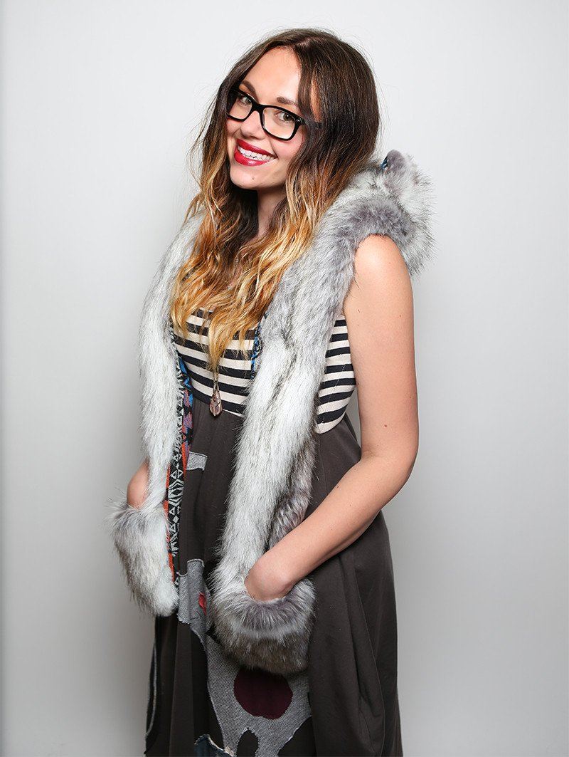 Female Wearing Timber Wolf Collectors *Unisex* SpiritHood