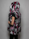 CE Whimsical Alpaca Faux Fur Vest with Hood on Female