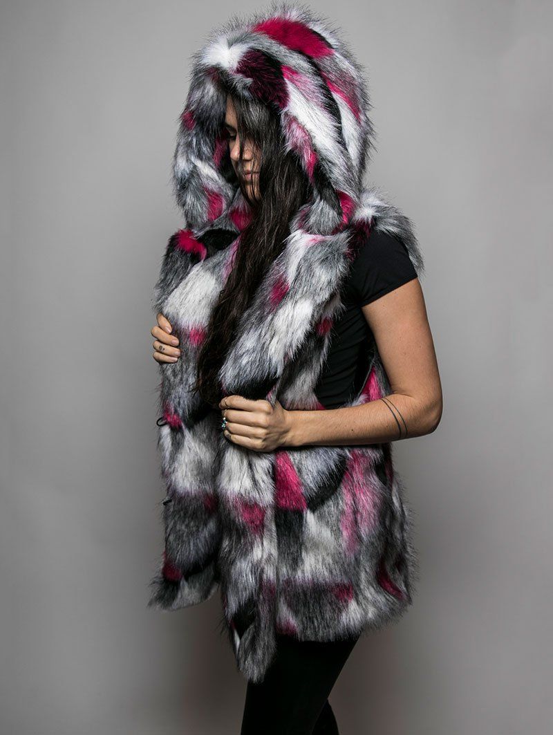CE Whimsical Alpaca Faux Fur Vest with Hood