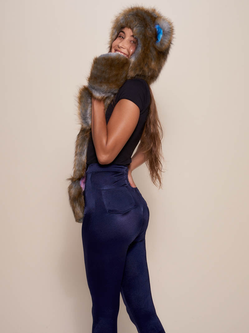 Hooded Faux Fur with Collector Edition Honey Bear Galaxy Design