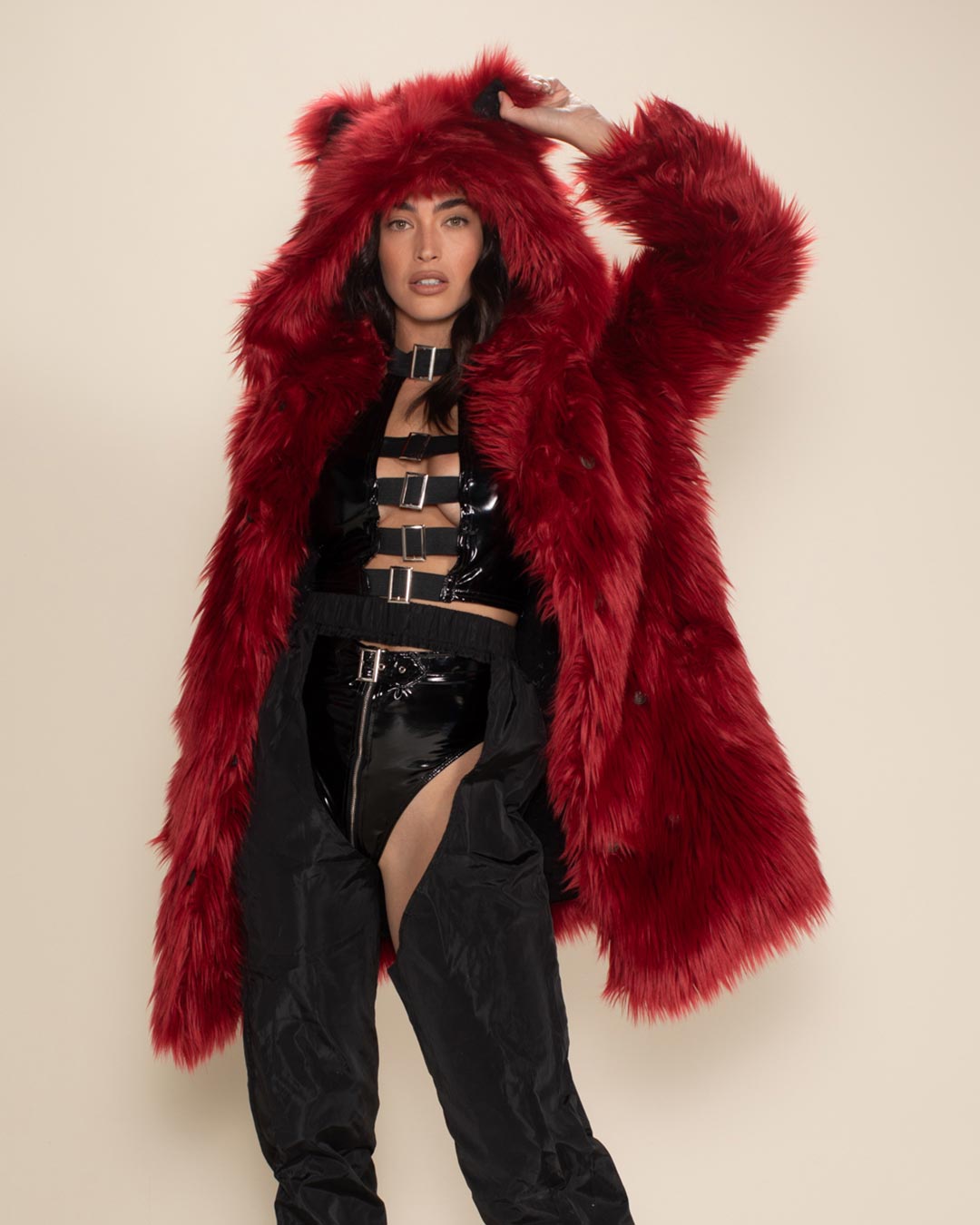 Red Velvet Wolf Classic Faux Fur Coat | Women&#39;s