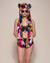 Rainbow Leopard Collector Edition Faux Fur Hood on Female Model
