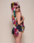 Hooded Collector Edition Faux Fur in Rainbow Leopard Design on Woman