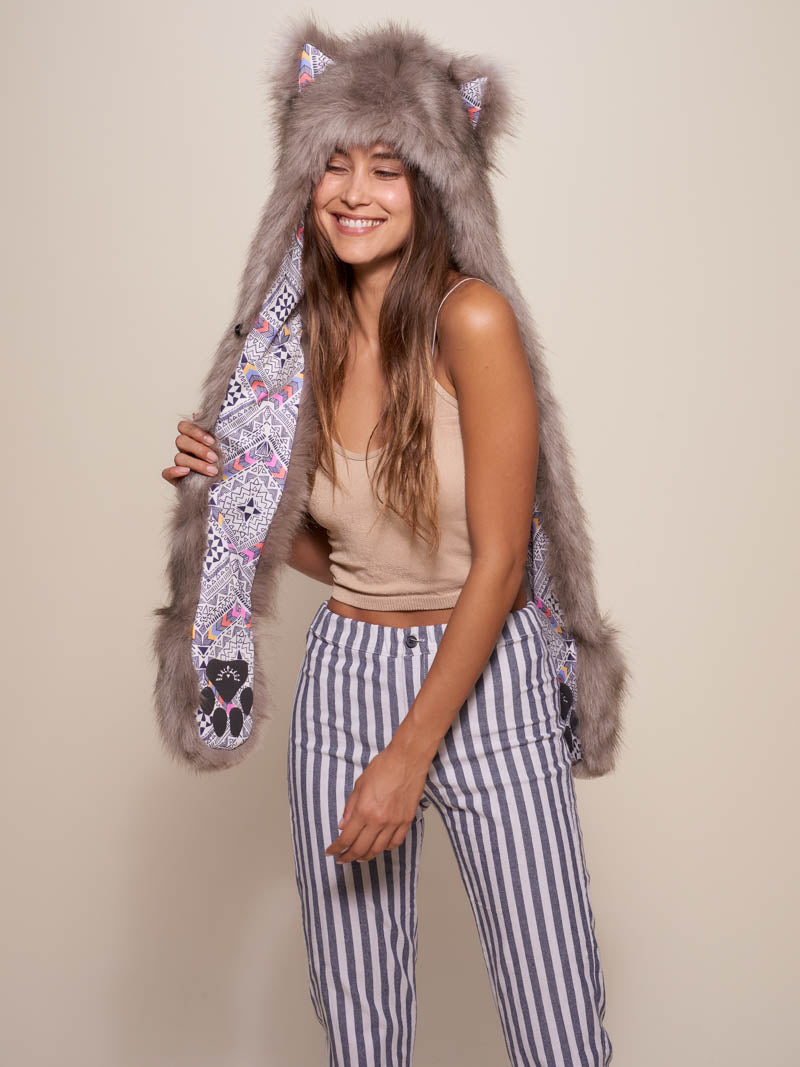 Woman Wearing Collector Edition Northern Star Wolf SpiritHood 