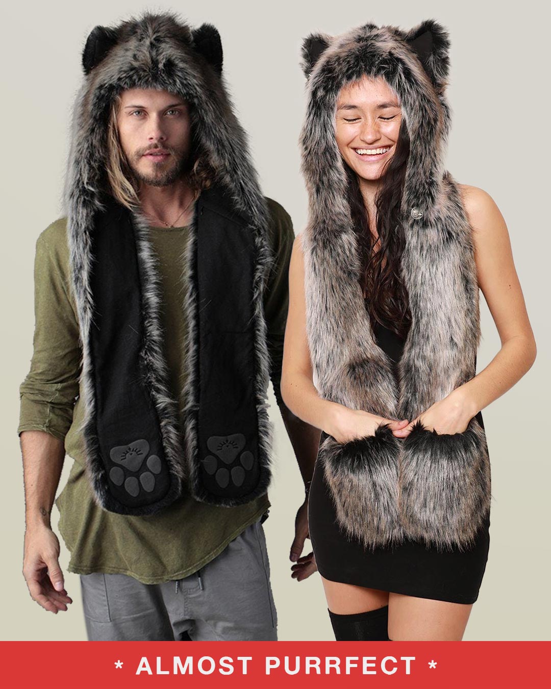 *Almost Purfect* Grey Wolf SpiritHood - SpiritHoods