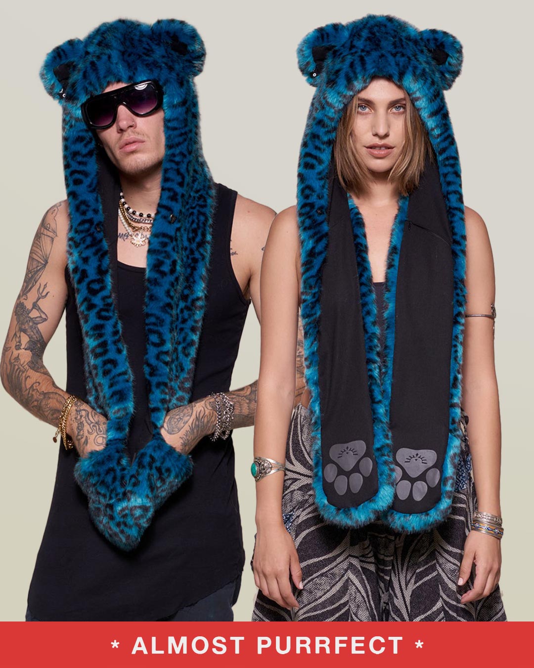 *Almost Purfect* Ice Leopard Luxe Faux Fur Hood - SpiritHoods