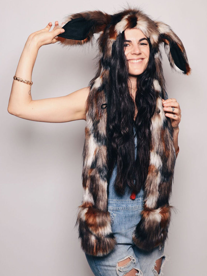 Brown and White Limited Edition Bunny SpiritHood on Female