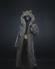 Woman wearing Savannah Cat Classic Faux Fur Style Robe, full view