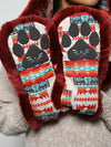 Woman wearing faux fur Fire Wolf 2.0 Collectors Edition SpiritHood, front view 2