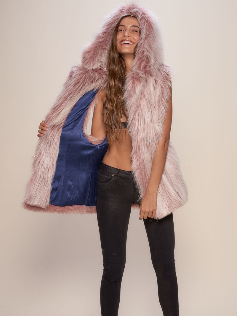 Galah Faux Fur SpiritHoods Vest with Hood on Female