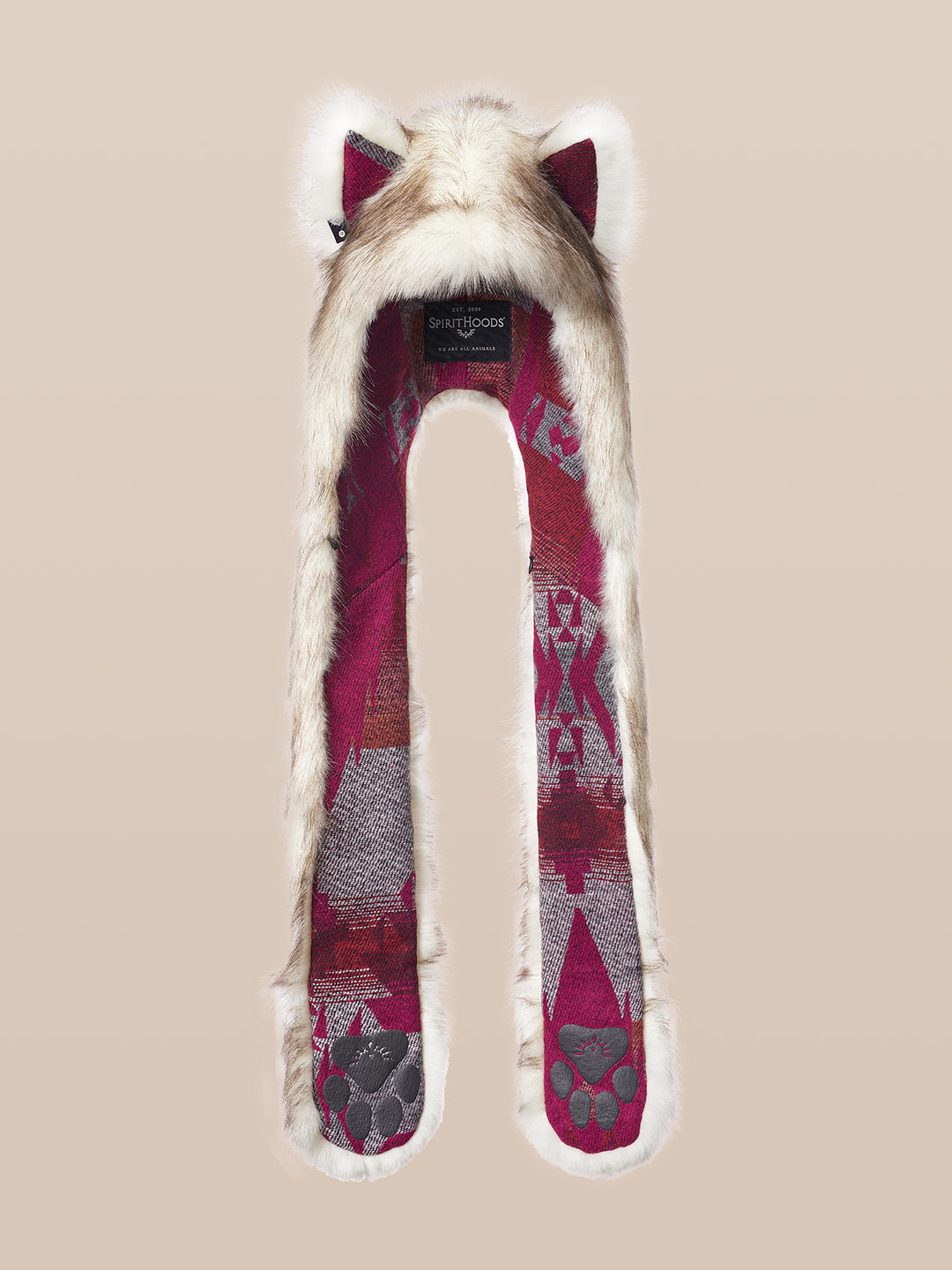 Limited edition faux fur Brown Husky Italy C.E. SpiritHood