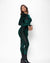 Emerald Tiger Burnout Velvet Full Bodysuit | Women's