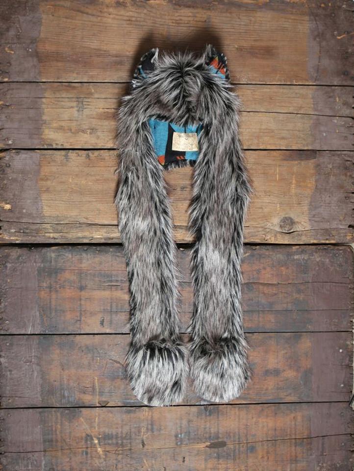 Hooded Faux Fur with Mystic Silver Fox Italy Design