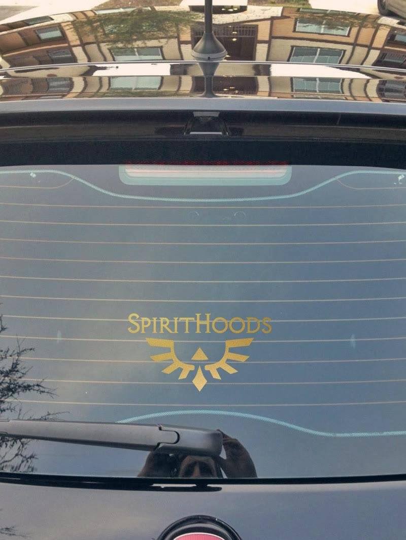 Gold + White SpiritHoods Phoenix Decal Pack Gold Decal on Car