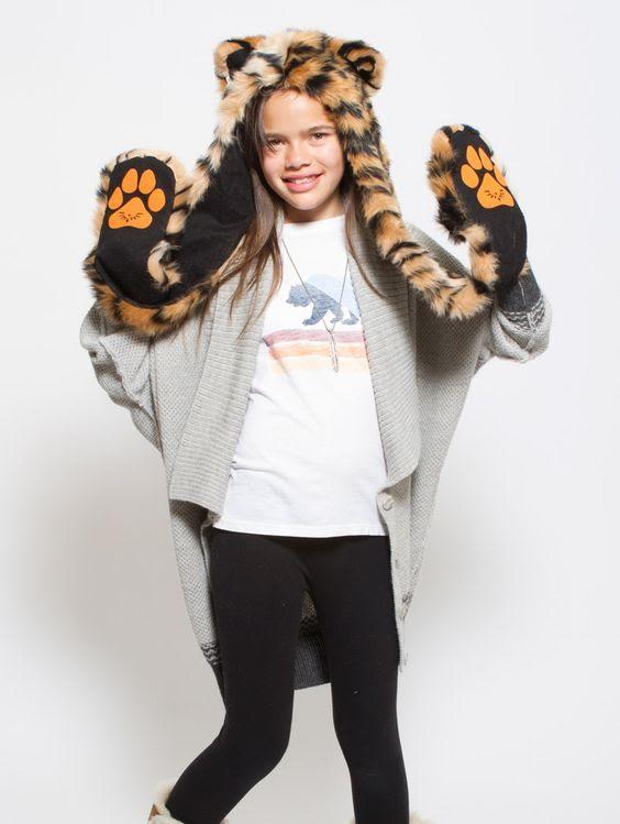 Kids Tiger Faux Fur SpiritHood