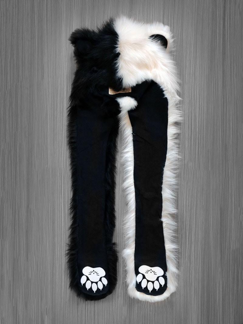 Black and White Moon Bear SpiritHood 