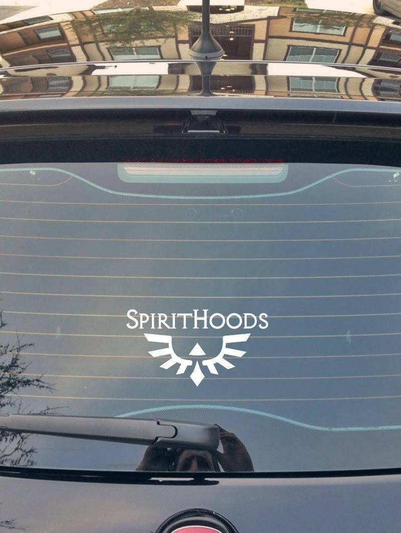 White Decal on Car From Gold + White SpiritHoods Phoenix Decal Pack 