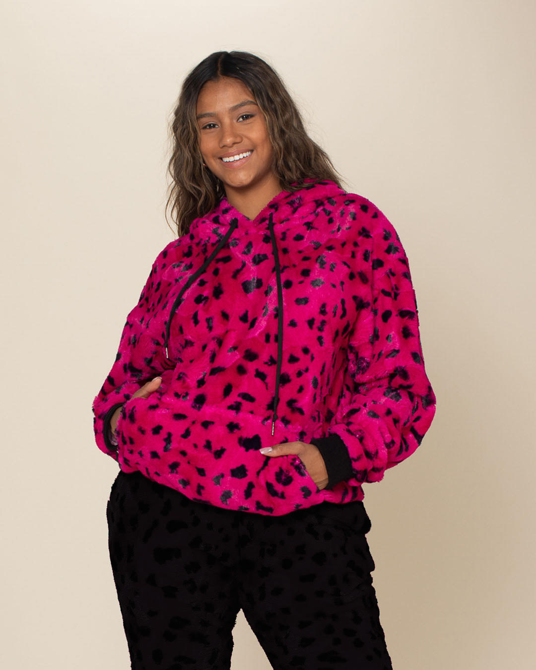 Pink Cheetah Classic ULTRA SOFT Faux Fur Hoodie | Women&#39;s