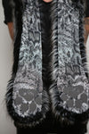 Man wearing faux fur Night Fox Collectors Edition SpiritHood, front view 1