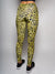 Women's Velvet Leggings with Neon Yellow Cheetah Design