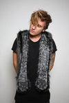 Man wearing faux fur Night Fox Collectors Edition SpiritHood, front view 3