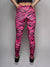 Neon Pink Zebra Velvet Leggings for Women