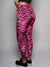 SpiritHoods Neon Pink Zebra Velvet Leggings for Women