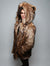 Man wearing Grizzly Faux Fur Coat, side view 1