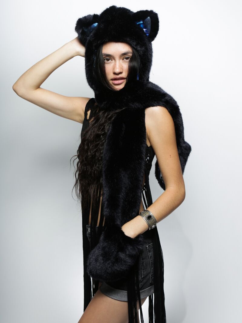CatsInSpace Midnight Catstronaut CE Faux Fur with Hood on Female