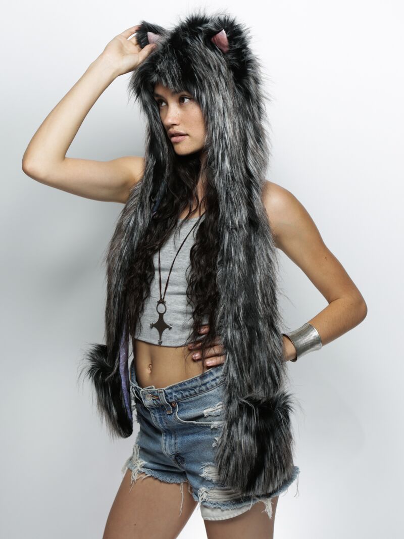 Hooded Faux Fur with Limited Edition Night Fox Galaxy Design 