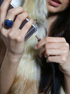 Woman Using Speakers in Red Fox Faux Fur SpiritHood